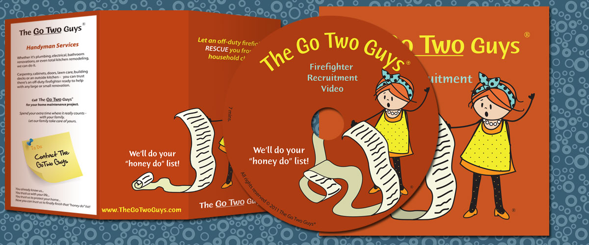 The Go Two Guys Packaging and CD Design by 11 Fingers Design