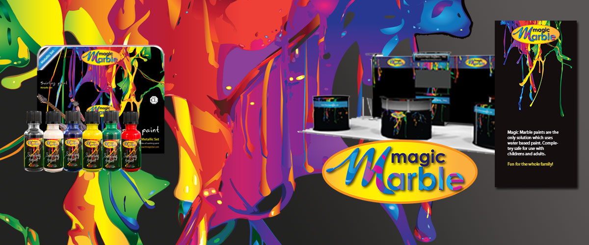 Magic Marble Tradeshow Display and Marketing Materials by 11 Fingers Design